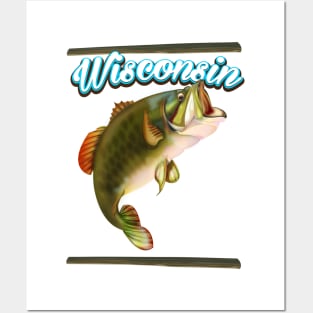 Wisconsin fishing poster Posters and Art